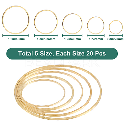 100pcs 5 Styles Brass Linking Rings KK-SP0002-19-1