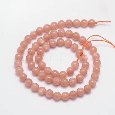 Natural Sunstone Beads Strands G-M262-6mm-06-1