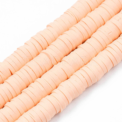 Handmade Polymer Clay Beads Strands CLAY-R089-6mm-033-1