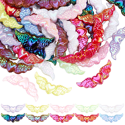 50pcs UV Plating Opaque Acrylic Beads MACR-SP0001-13-1