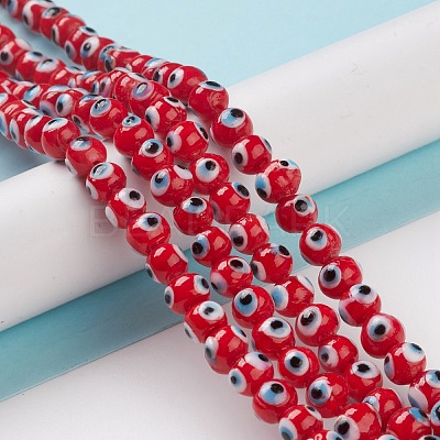 Handmade Evil Eye Lampwork Bead Strands LAMP-M015-02A-1