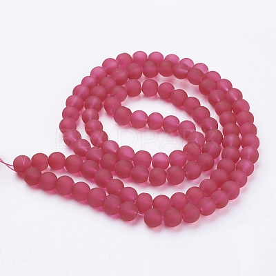 Baking Paint Transparent Glass Bead Strands X-GLAA-S031-8mm-40-1