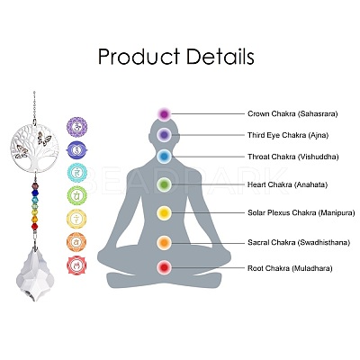 Crystals Chandelier Suncatchers Prisms Chakra Hanging Pendant AJEW-I040-20P-1