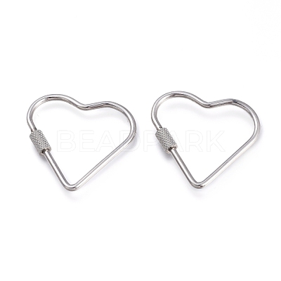 Non-Tarnish 304 Stainless Steel Screw Carabiner Lock Charms STAS-K192-04P-1