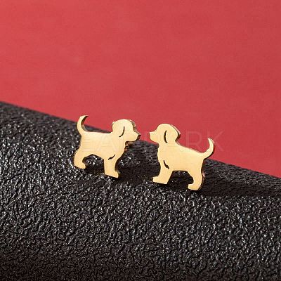 Stainless Steel Small Animal Stud Earrings for Women PW-WG5B49B-01-1