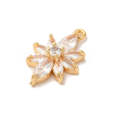 Brass Micro Pave Clear Cubic Zirconia Pendants KK-M294-07G-03-1
