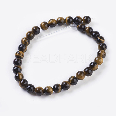 Natural Tiger Eye Beads Strands G-C076-6mm-1B-1