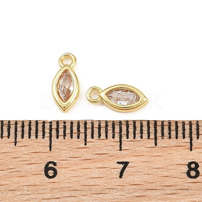 Brass Pave Clear Cubic Zirconia Pendants CU-CBAD306-05G-1