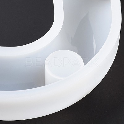 DIY Wavy Line M Shape Candlestick Silicone Molds DIY-E040-03-1
