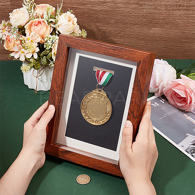 Rectangle Wood Medal Display Frame AJEW-WH0348-322A-1