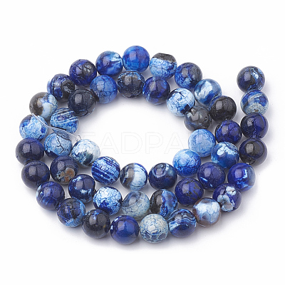 Dyed Natural Crackle Agate Beads Strands G-T100-04A-1