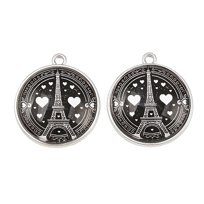 Printed Alloy Glass Pendants GL-CBA2376-01P-A-1