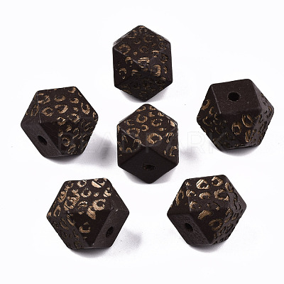 Painted Natural Wood Beads WOOD-T021-51C-M-1