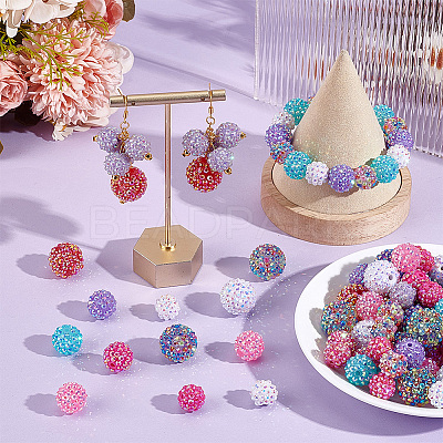 96Pcs 16 Style Resin Rhinestone Beads RESI-PH0002-15-1
