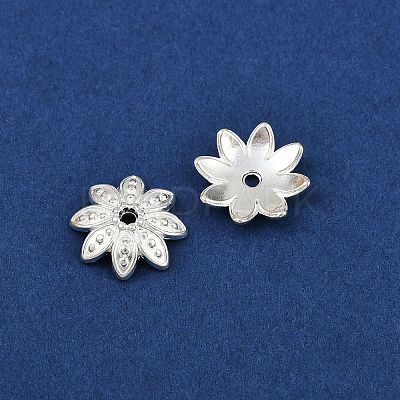 8-Petal Tibetan Style Alloy Flower Bead Caps TIBEB-2347-S-LF-1