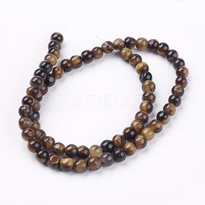 Natural Tiger Eye Round Bead Strands G-R200-6mm-1