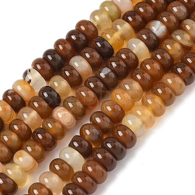 Natural Banded Agate Beads Strands G-F790-I01-01D-1