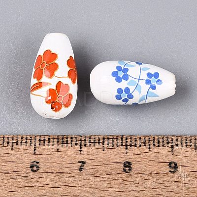 Printed Handmade Porcelain Beads PORC-N014-06A-1