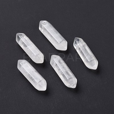 Natural Quartz Crystal Double Terminal Pointed Pendants G-C007-02B-14-1