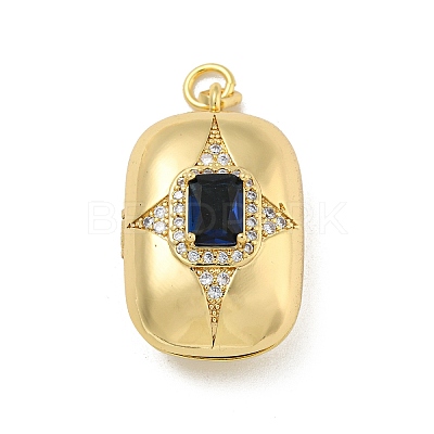 Brass Cubic Zirconia Locket Pendants KK-N254-93G-G-1
