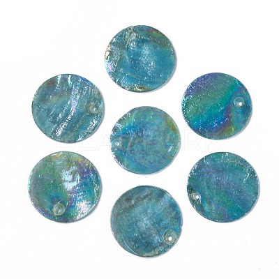 AB Color Plated Capiz Shell Pendants X-SSHEL-T008-01A-1
