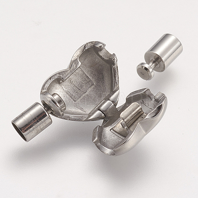Tarnish Resistant 304 Stainless Steel European Clasps with Cord Ends STAS-F083-C-09P-1