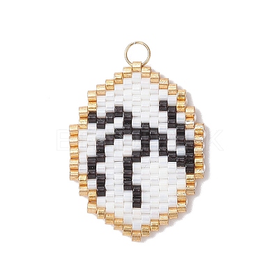 Glass Seed Beaded Twelve Constellations Pendants PALLOY-MZ00891-11-1