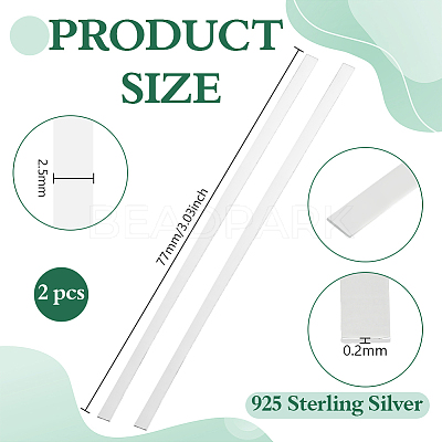 2Pcs 925 Sterling Silver Sheets FIND-BC0019-56B-1