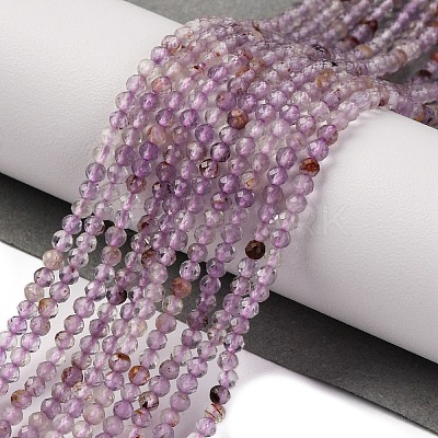 Natural Purple Phantom Quartz Purple Lodolite Quartz Beads Strands G-A235-A01-01-1