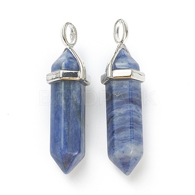 Natural Sodalite Pointed Pendants G-M378-01P-A18-1
