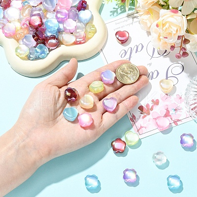 30Pcs 3 Styles UV Plating Resin Beads RESI-YW0005-80-1