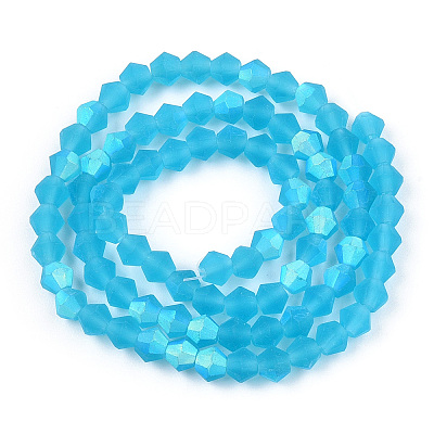 Imitate Austrian Crystal Bicone Frosted Glass Beads Strands LS-EGLA-A039-T6mm-MB19-1