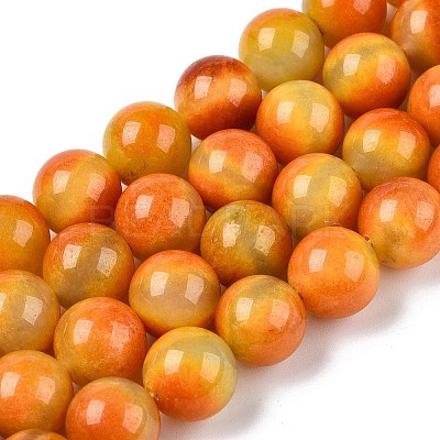 Dyed Natural White Jade Beads Strands G-T138-10mm-210-25-1