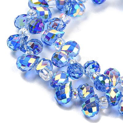 Electroplate Transparent Glass Beads Strands EGLA-P052-01A-AB07-1