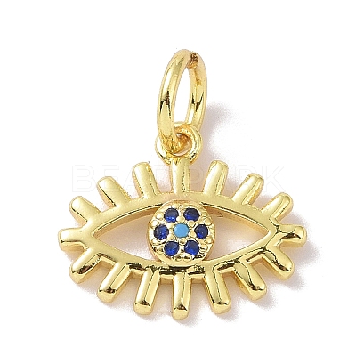 Golden Brass Micro Pave Cubic Zirconia Pendants KK-L209-039G-04-1