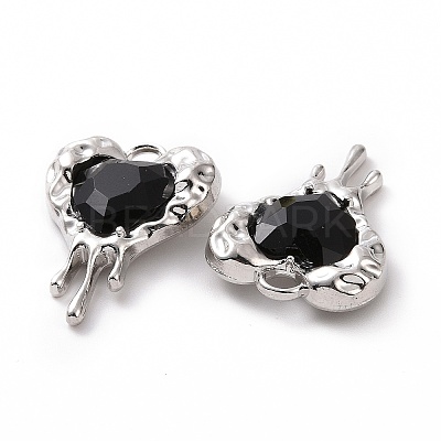 Rack Plating Alloy Glass Pendants X-FIND-I037-21P-03-1
