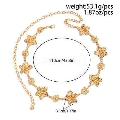 Alloy Flower Link Chain Waist Belly Chains for Women FS-WG73841-01-1