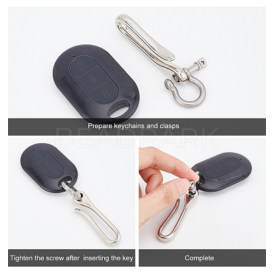 1Pc U-Shaped Brass Key Hook Shanckle Clasps KK-PH0009-54A-1