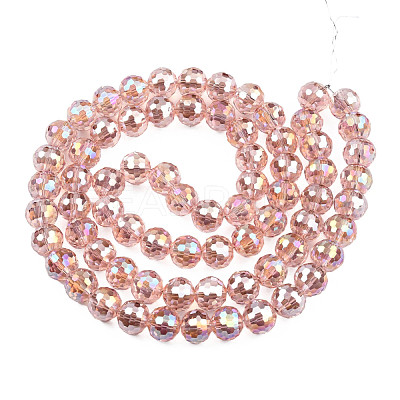 Electroplate Transparent Glass Beads Strands EGLA-N002-46-H02-1
