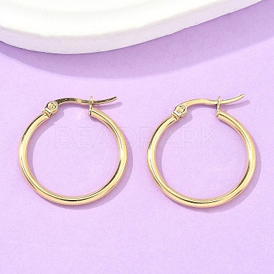 Ion Plating(IP) 304 Stainless Steel Hoop Earrings EJEW-N0016-11G-C-1