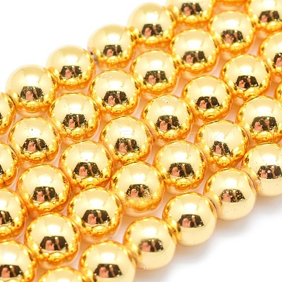 Electroplate Non-magnetic Synthetic Hematite Beads Strands G-L485-01F-G-1