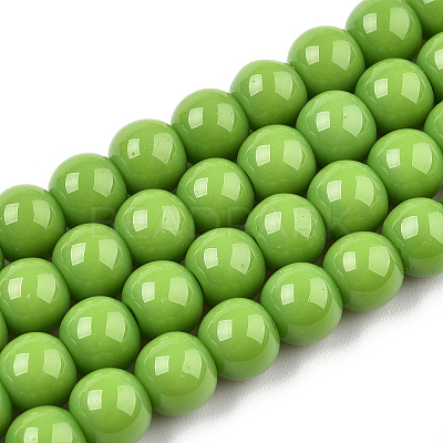 Opaque Solid Color Glass Beads Strands GLAA-T032-P6mm-06-1