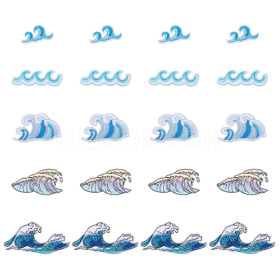 20Pcs 5 Styles Computerized Embroidery Cloth Iron on/Sew on Patches PATC-HY0001-86-1