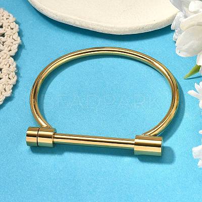 Ion Plating(IP) 304 Stainless Steel Bangles BJEW-P222-14G-1