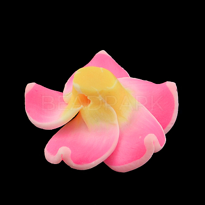 Handmade Polymer Clay 3D Flower Plumeria Beads LS-CLAY-Q192-15mm-10-1