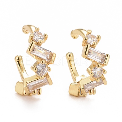 Clear Cubic Zirconia Cuff Earrings EJEW-G288-07G-1