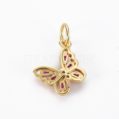 Brass Cubic Zirconia Charms KK-N227-80-NF-1