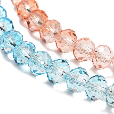 Transparent Painted Glass Beads Strands DGLA-A034-T6mm-A19-1