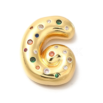 Brass Cubic Zirconia Pendants KK-M295-13G-G-1