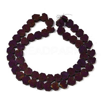 Electroplated Natural Lava Rock Beads Strands G-K388-04A-10-1